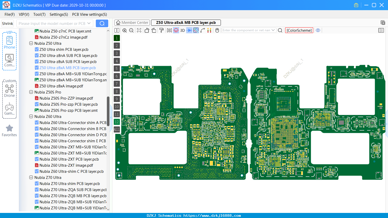 Nubia Z50 Ultra-z8xA MB PCB Layer